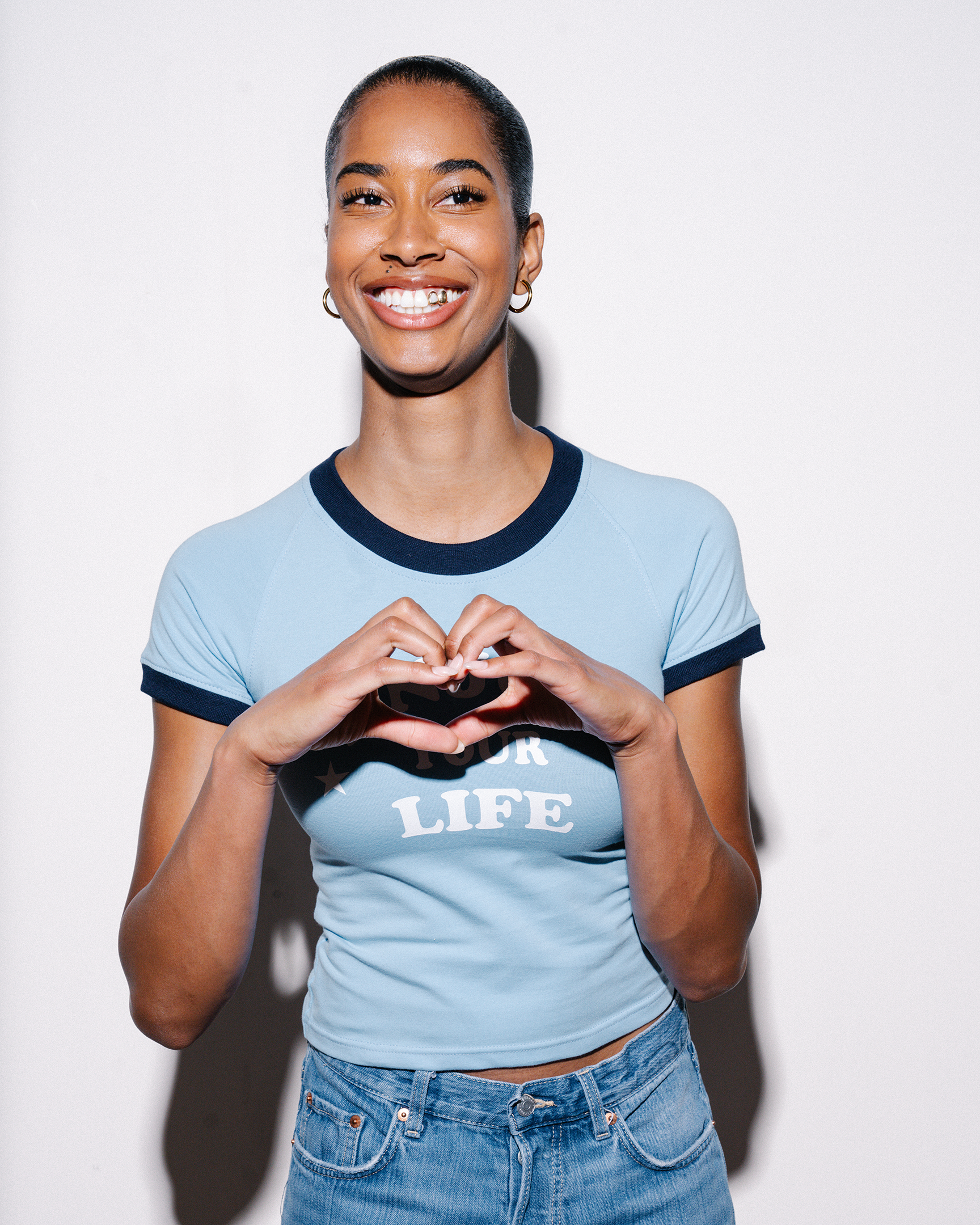 ENJOY YOUR LIFE BABY TEE [BLUE]